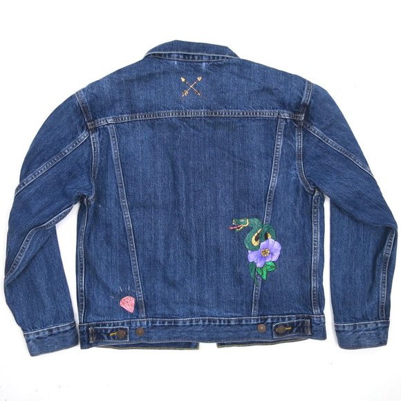 Levi's Hand-Painted Ex-Boyfriend Trucker Denim Jacket S NWT - Picture 5 of 10